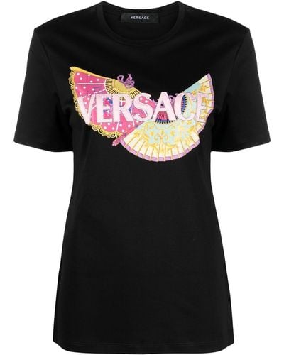Versace ヴェルサーチェ ロゴ Tシャツ - ブラック