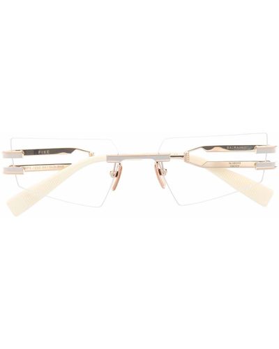 BALMAIN EYEWEAR Rahmenlose Fixe Brille - Weiß