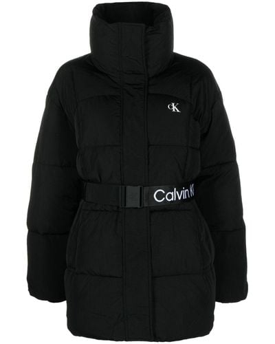 Calvin Klein ベルテッド パデッドジャケット - ブラック