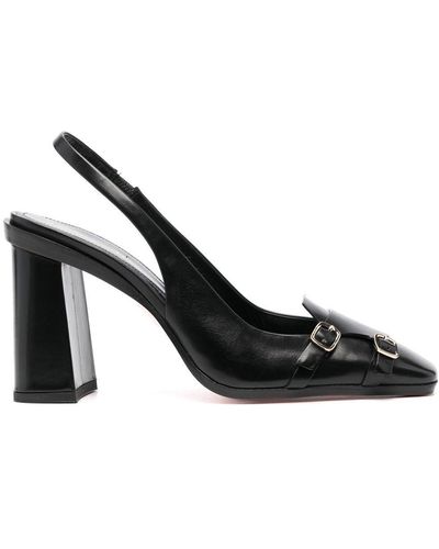 Santoni Slingback Pumps Met Dubbele Gesp - Zwart