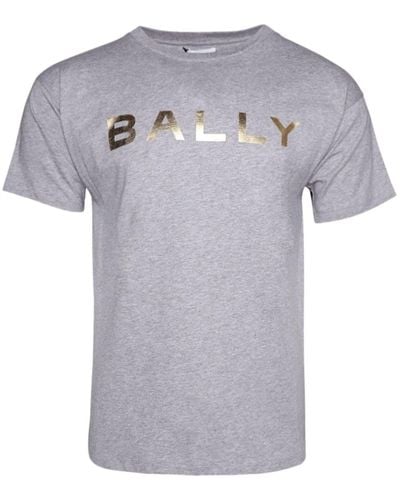 Bally Logo-print Mélange Cotton T-shirt - Grey