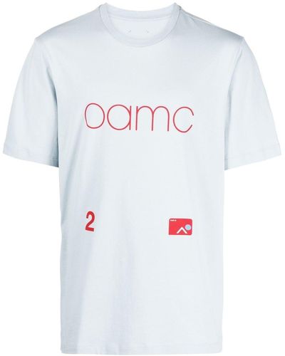 OAMC Logo-print Cotton T-shirt - Blue