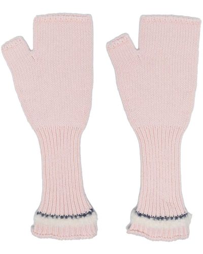 Barrie Fingerless Knit Gloves - Pink