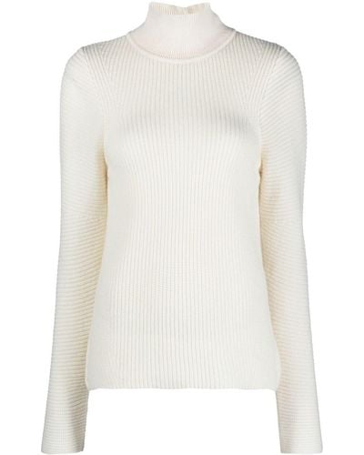 Genny Roll-neck Cashmere Sweater - White