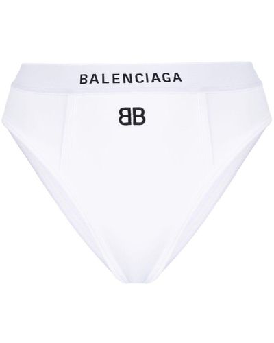 Balenciaga Bragas deportivas con logo bordado - Blanco