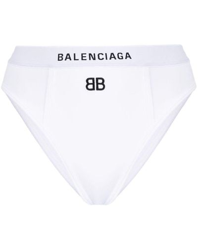 Balenciaga Logo-embroidered Sports Briefs - White