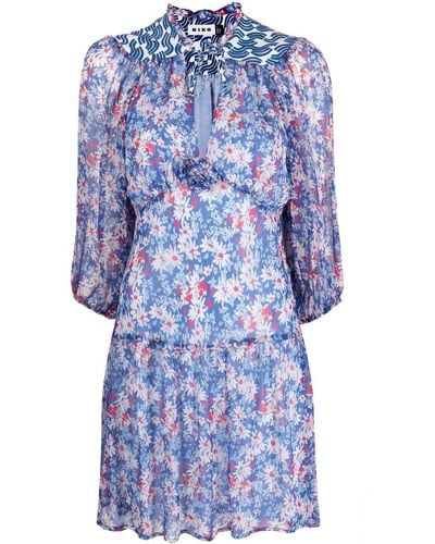 RIXO London Mini-jurk Met Bloemenprint - Blauw
