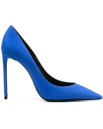 Saint Laurent Zoe Pointed Court Shoes - Blue