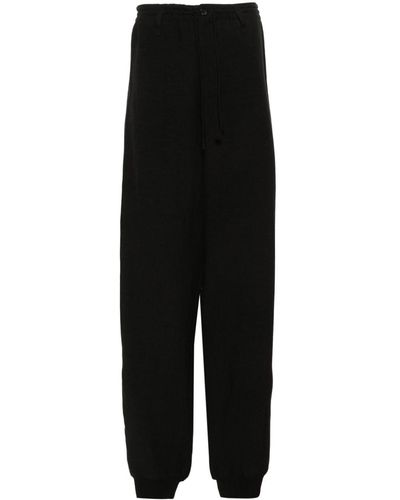 Yohji Yamamoto Elasticated-waistband Trousers - Black