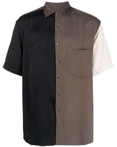 Song For The Mute Colour-block Short-sleeve Shirt - Black