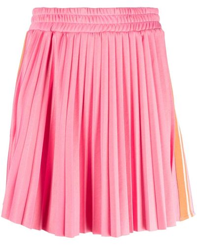 MSGM Side-stripe Pleated Miniskirt - Pink