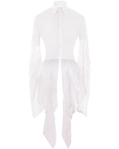 Yohji Yamamoto Extra-long Sleeve Cotton Blouse - White