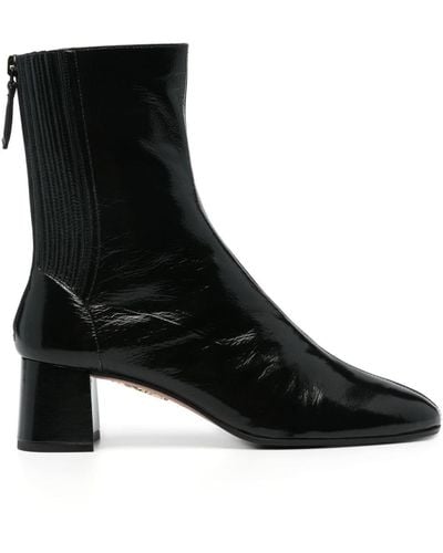 Aquazzura 60mm Leather Boots - Black