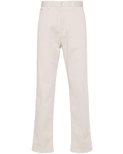 BOGGI Tapered Cotton Trousers - Natural