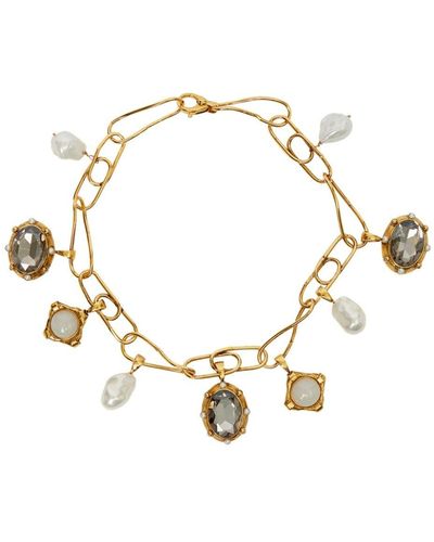 Erdem Charm Faux-pearl Necklace - Metallic