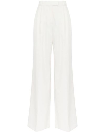 Alexander McQueen Weite Hose mit Bundfalten - Weiß