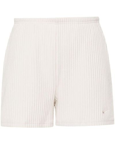 Nike Chill Knit ribbed shorts - Bianco