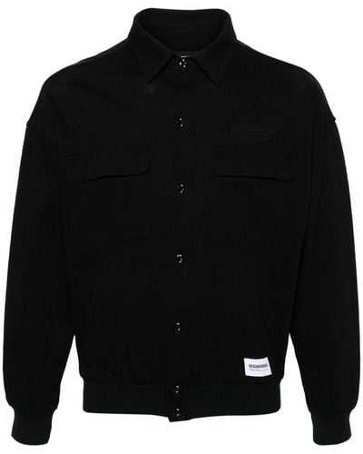 Neighborhood Logo-embroidered piqué shirt - Negro