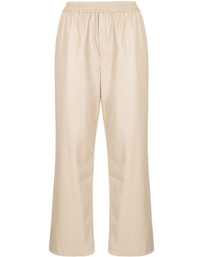 Goen.J Faux-leather Straight Trousers - Brown