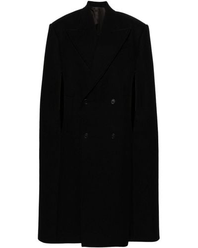Wardrobe NYC Double-breasted Wool Cape - Black