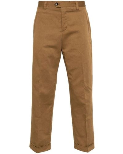 PT Torino Pressed-crease tapered trousers - Natur
