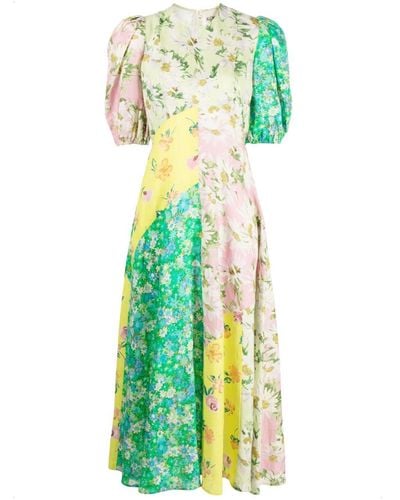 ALÉMAIS Kenzie Midi-jurk Met Patchwork - Groen
