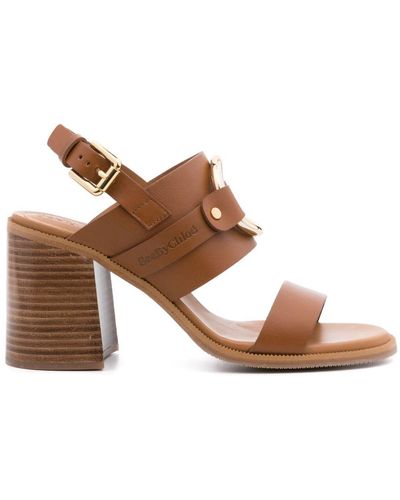 See By Chloé Slingback Leather Sandals - Brown