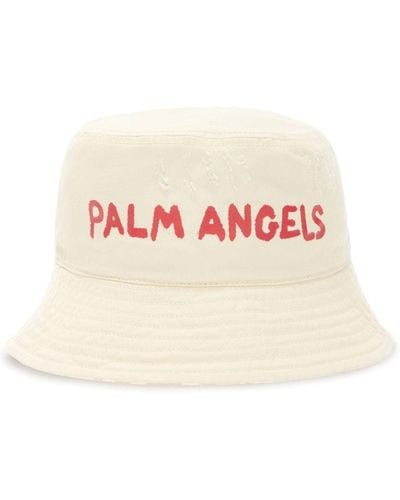 Palm Angels Cappello bucket con stampa - Bianco