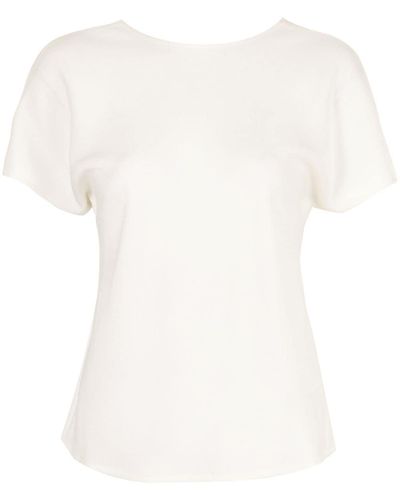 GOODIOUS Georgette V-back T-shirt - White