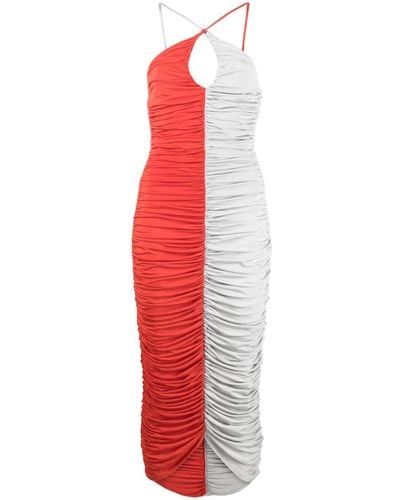 Paris Georgia Basics Neckholder-Kleid mit Rüschen - Rot