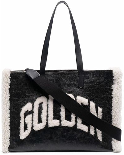 Golden Goose ロゴ レザーハンドバッグ - ブラック