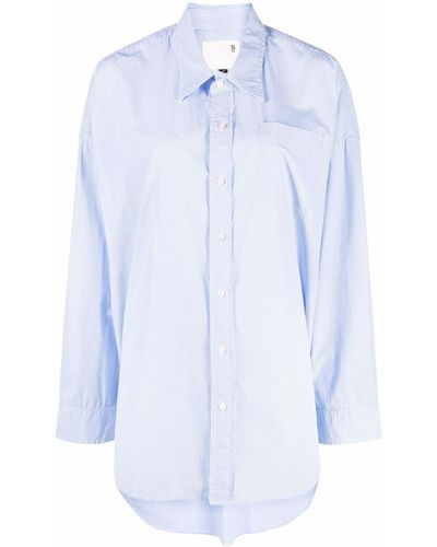 R13 Pinstripe Cotton Shirt - Blue