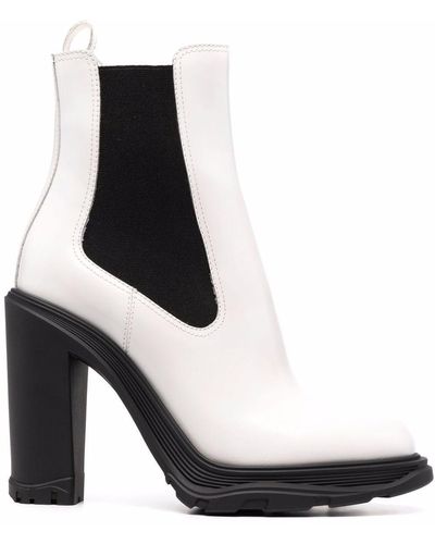 Alexander McQueen Two-tone Leather Boots - White