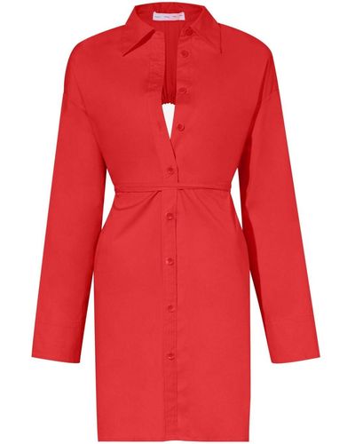 PROENZA SCHOULER WHITE LABEL Cut-out Button-down Shirt Dress - Red