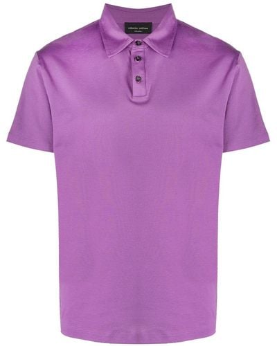 Roberto Collina Short-sleeve Cotton Polo Shirt - Purple
