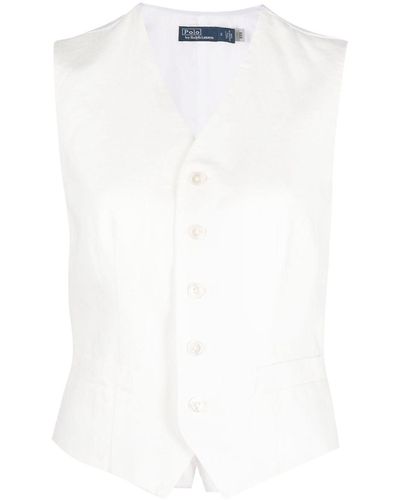 Polo Ralph Lauren Gilet in lino - Bianco