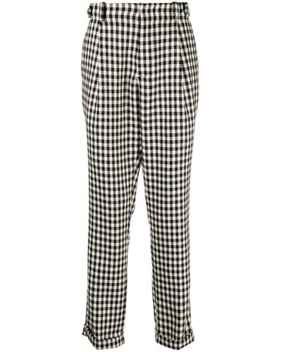 Roberto Cavalli Gingham-pattern Tailored Pants - Gray