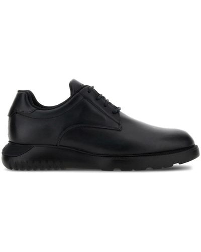 Hogan H600 Leather Derby Shoes - Black