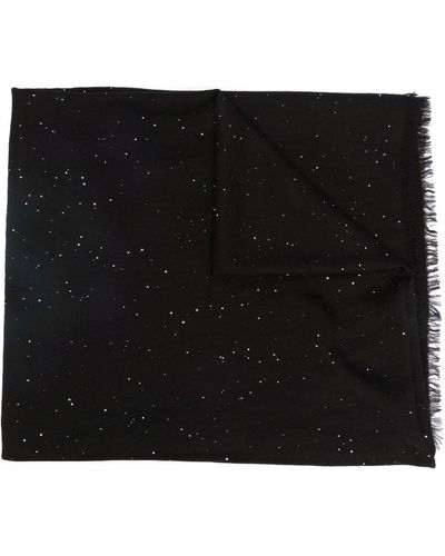 Faliero Sarti Sequin-embellished twill scarf - Negro