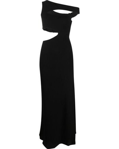 STAUD Robe longue Prismatic à design asymétrique - Noir