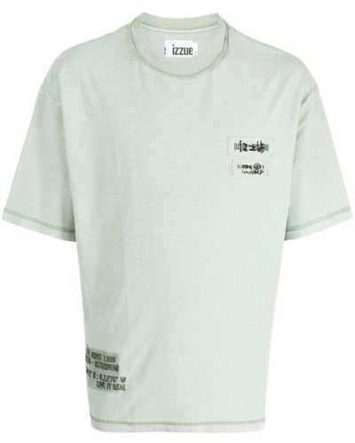 Izzue T-Shirt mit Logo-Patch - Grün