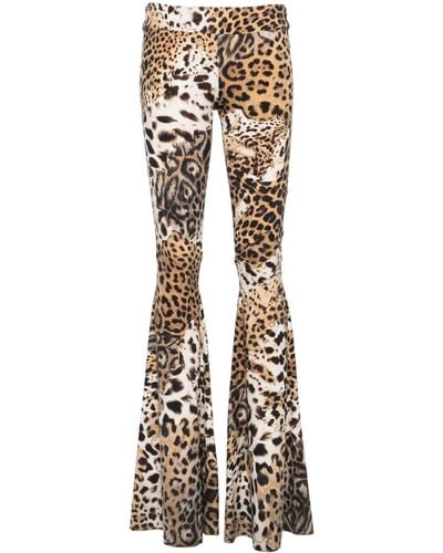 Roberto Cavalli Low-rise Flared leggings - Natural