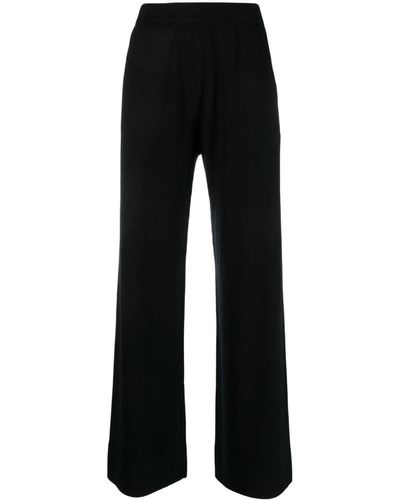 Allude High-waisted Wide-leg Pants - Black