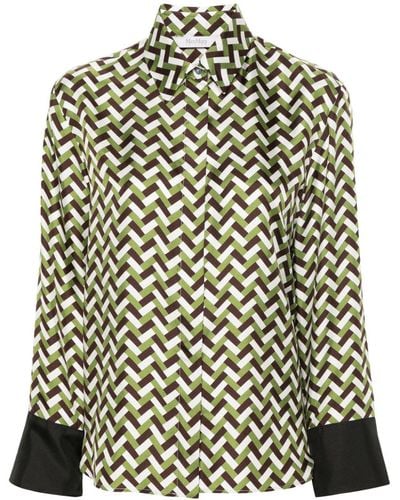 Max Mara Procida Geometric Silk Shirt - Zwart