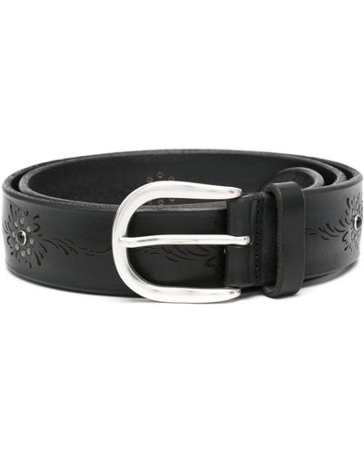 Orciani Blade Leather Belt - ブラック