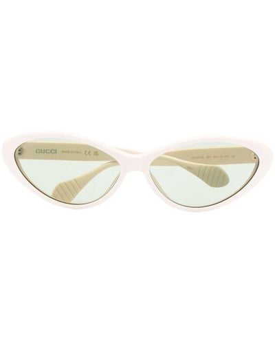 Gucci Sonnenbrille mit Cat-Eye-Gestell - Weiß