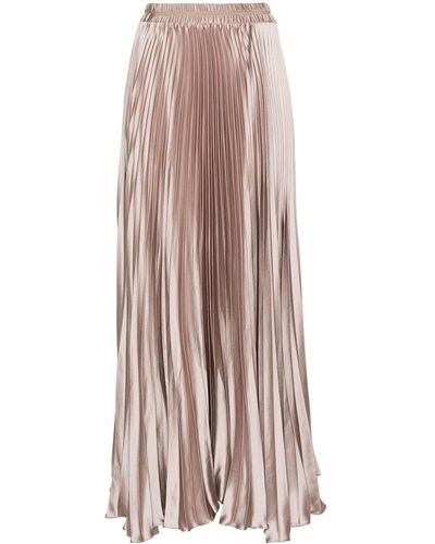 Styland Pleated Long Skirt - Natural