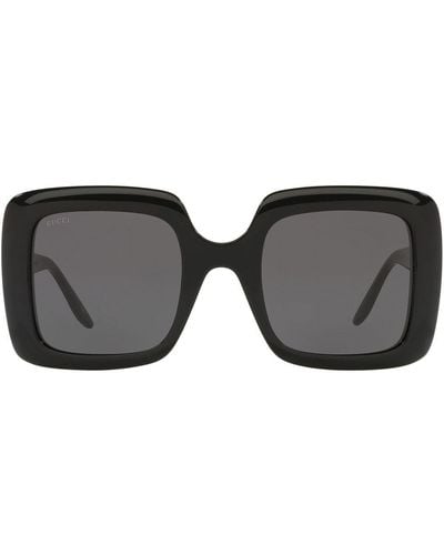 Gucci Gafas de sol con montura cuadrada oversize - Negro