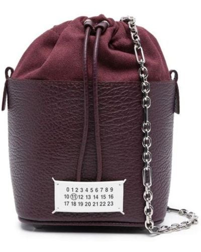 Maison Margiela 5ac Leather Bucket Bag - Purple