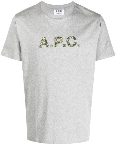 A.P.C. T-shirt Met Logoprint - Grijs